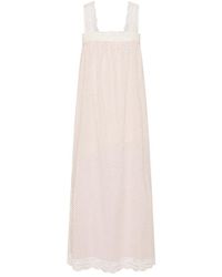Posse - Marlowe Polka-Dot Lace-Trim Midi Dress - Lyst