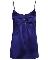 Stella McCartney - Cut-Out Detailed Sleeveless Satin Vest - Lyst