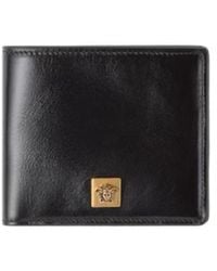 Versace - Medusa-Plaque Leather Bifold Wallet - Lyst
