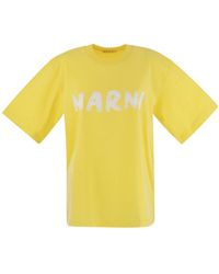 Marni - Logo Printed Crewneck T-Shirt - Lyst