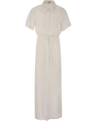 Brunello Cucinelli - Drawstring Waist Maxi Dress - Lyst