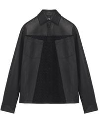 McQueen - Skull Panel Leather Jacket - Lyst