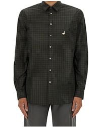 Moschino - Goose Embroidered Checked Shirt - Lyst