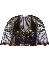 Rabanne - Rabanne Sequin Embellished Cropped Blouse - Lyst