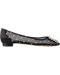 Manolo Blahnik - Mesh Pointed Ballet Flats - Lyst