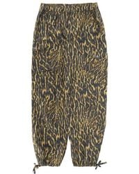 Ganni - Leopard Printed Cargo Trousers - Lyst