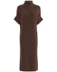 Brunello Cucinelli - Cashmere Rib Knit Mock Neck Dress - Lyst