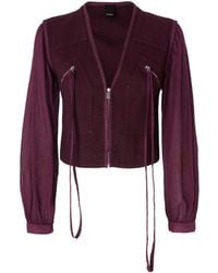Pinko - V-Neck Puff-Sleeve Top - Lyst
