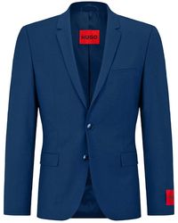 BOSS - Single-Breasted Wool-Blend Blazer - Lyst