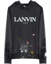Lanvin - Logo-Print Pullover Hoodie - Lyst