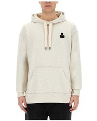 Isabel Marant - Matte Logo Printed Drawstring Hoodie - Lyst