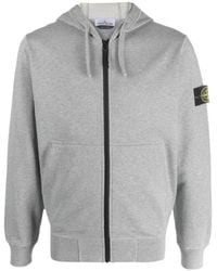 Stone Island - Compass-Motif Drawstring Cotton Hoodie - Lyst