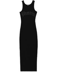 Blumarine - Embroidered-Logo Ribbed-Knit Maxi Dress - Lyst