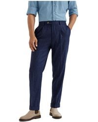 Brunello Cucinelli - Pleated-Front Speckled-Pattern Trousers - Lyst