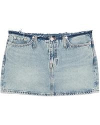 7 For All Mankind - Cherry Raw-Hem Mini Skirt - Lyst