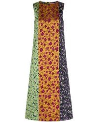 La DoubleJ - Column Floral-Jacquard Woven Midi Dress - Lyst
