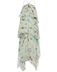 Stella McCartney - Tiered Printed Silk Maxi Dress - Lyst