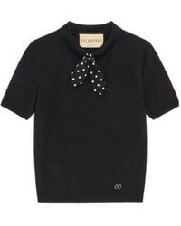 Valentino - Vlogo Signature Scarf Detailed Knitted Top - Lyst