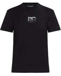Dolce & Gabbana - Dg Logo Embellished Crewneck T-Shirt - Lyst