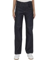 Saint Laurent - High-Rise Straight Leg Jeans - Lyst