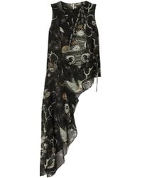 AllSaints - Asymmetric Print Wrap Top - Lyst