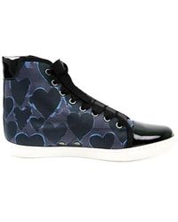 Lanvin - Heart Printing High-Top Sneakers - Lyst