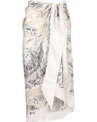 Ferragamo - Ferragamo Viaggio Printed Pareo Skirt - Lyst