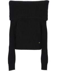 Blumarine - Ribbed-Knit Sailor-Collar Cardigan - Lyst