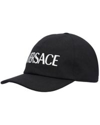 Versace - Logo Embroidered Curved Peak Cap - Lyst