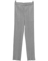 Pleats Please Issey Miyake - Pleated-Design Cropped Trousers - Lyst