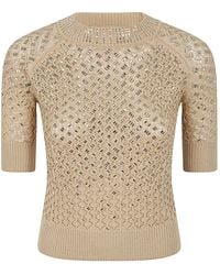 Ermanno Scervino - Embellished Open Knit Sweater - Lyst