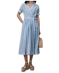 Dior - Iviera Embroidered Mid-Length Flared Dress - Lyst
