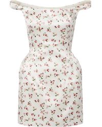 Magda Butrym - Floral Silk Satin Minidress - Lyst