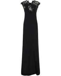 Ferragamo - Silk Dress With Lace Detail - Lyst