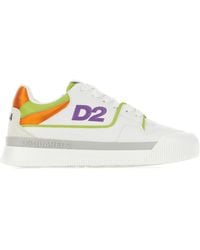 DSquared² - Leather And Polyester New Jersey Sneakers - Lyst