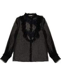Valentino - Tulle Ruffle Shirt - Lyst