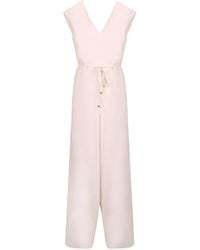 Herno - Belted Wide-Leg Jumpsuit - Lyst