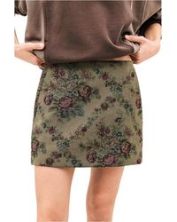 Ba&sh - Floral Woven Mini Skirt - Lyst