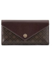 Tory Burch - T-Monogram Coated Canvas Wallet - Lyst