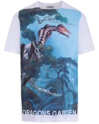 Valentino - Dragons Garden Print T-Shirt - Lyst