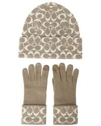 COACH - Gloves And Hat Two-Piece Set - Lyst