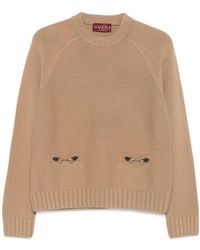 Gucci - Horsebit Detailed Knit Sweater - Lyst