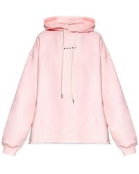 Marni - Logo Printed Long-Sleeved Hoodie - Lyst