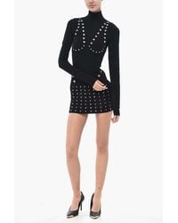 Off-White c/o Virgil Abloh - Eyelet-Embellished Knit Mini Dress - Lyst