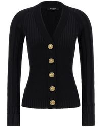 Balmain - Buttoned Fitted Cardigan - Lyst
