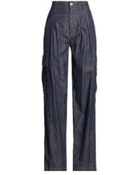 Burberry - Dark Wash Denim Cargo Pants - Lyst