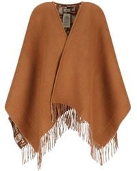 Fendi - Ff Jacquard Fringed-Edge Cape - Lyst