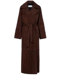Nour Hammour - Althea Suede Wrap Coat - Lyst