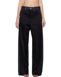 Stella McCartney - Wide-Leg Satin-Panel Jeans - Lyst