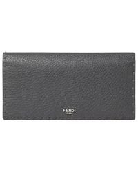 Fendi - Selleria Wallet Asphalt And Selleria Wallet With 141 Hand-Sewn Stitches - Lyst
